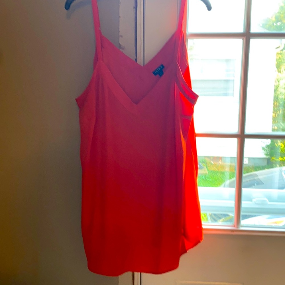 Sheer Orange Tank Blouse -Sz 1 Torrid